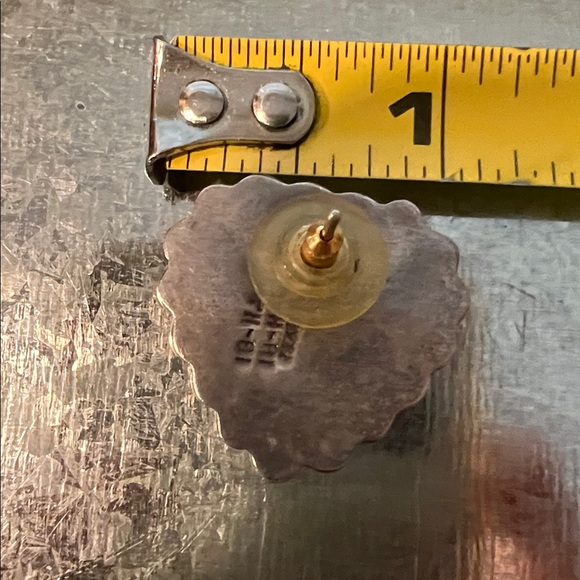 Southwestern Taxco mexican Black Heart Sterling Silver Pendant and Earring Set, - Picture 5 of 7